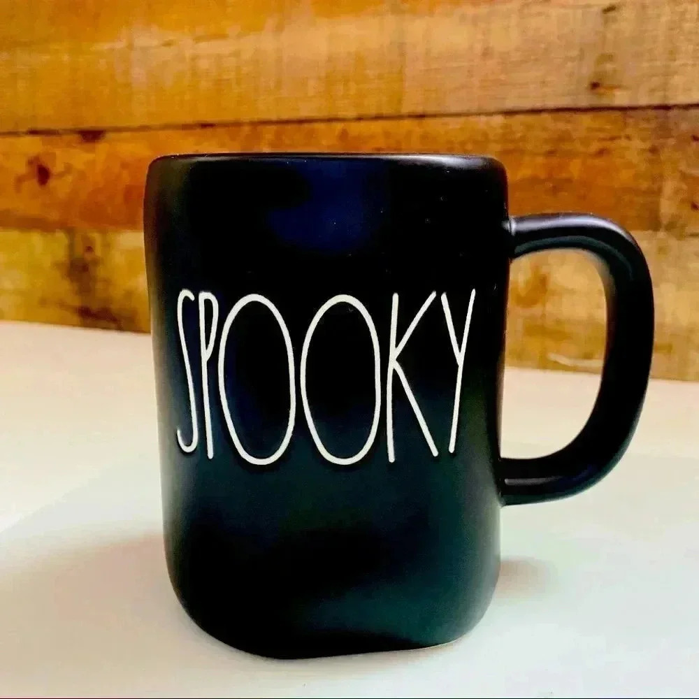 NWOT Rae Dunn Black Matted Halloween Spooky Mug